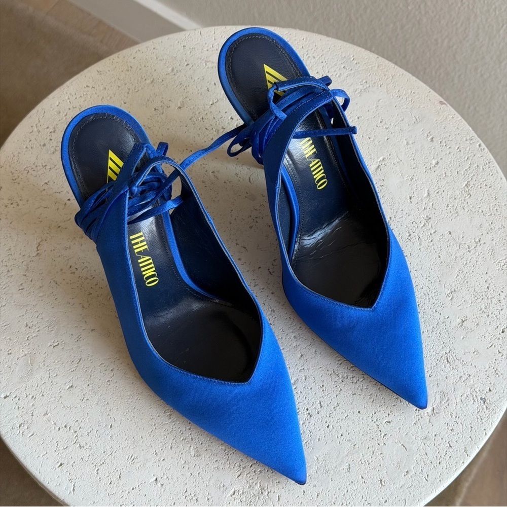 The Attico Venus slingback pumps electric blue, size 37.5